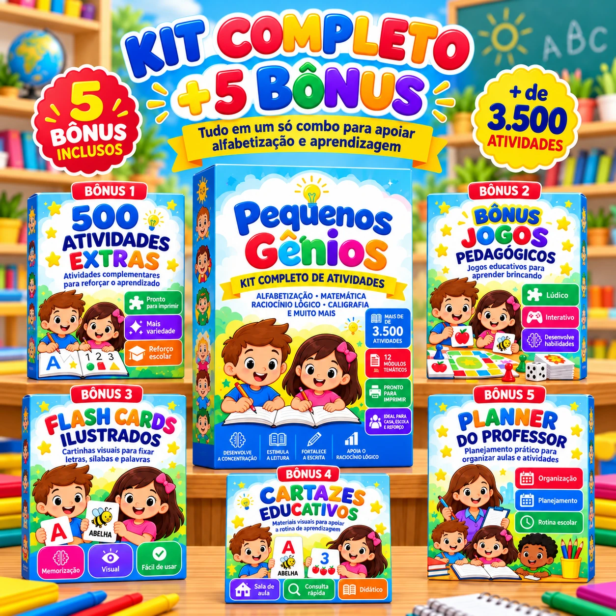 Kit Completo Pequenos Gênios + 5 bônus